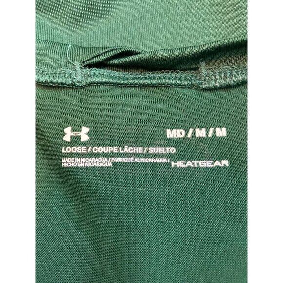 Under Armour Green Short Sleeve Top "Make 'Em Believe" on Front Size Medium - Picture 4 of 4